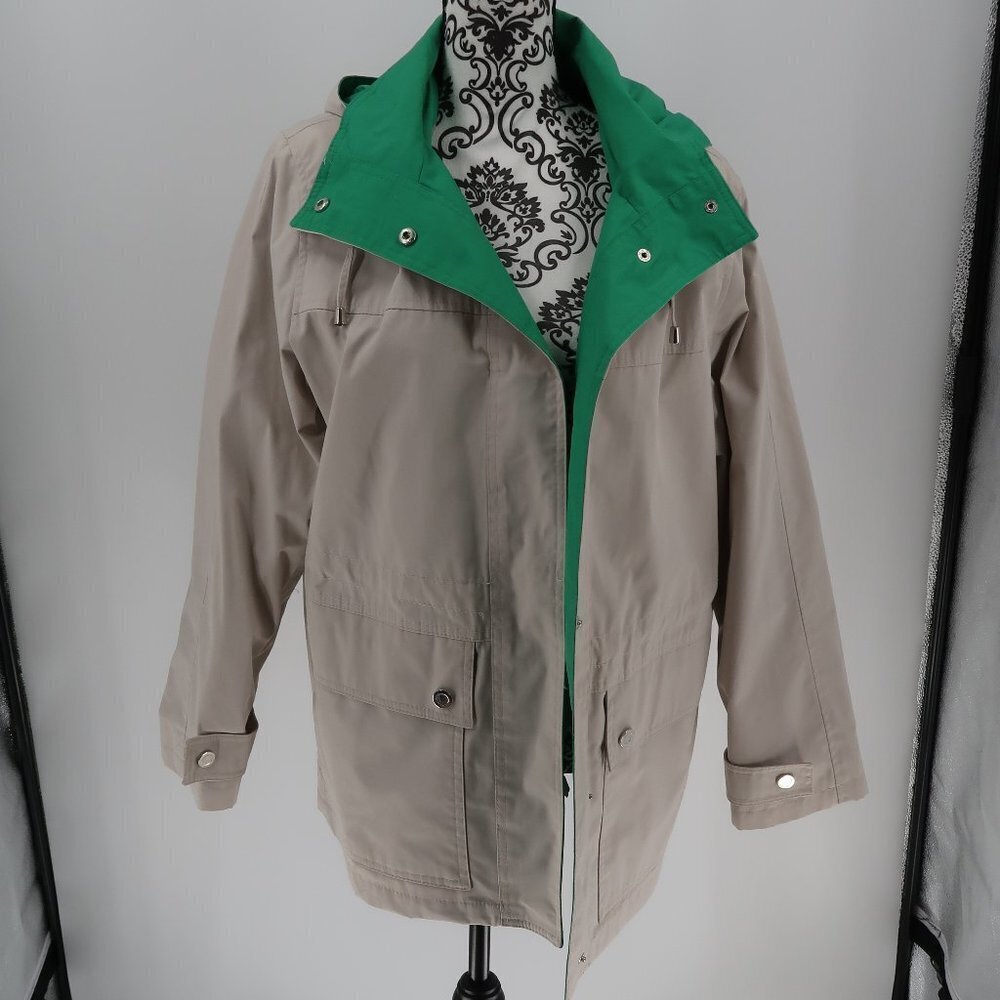 Mackintosh New England Beige Green Rain Jacket L